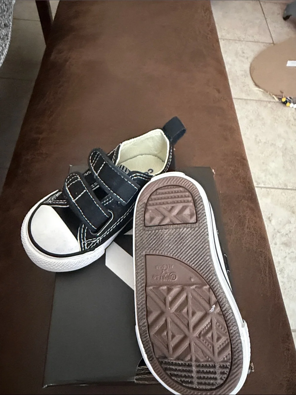 Converse Kids Black and White Velcro Sneakers